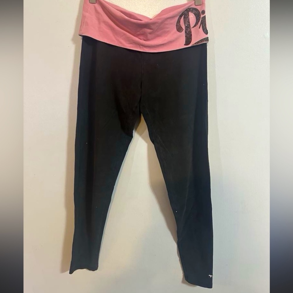 PINK Victoria’s Secret fold down waist yoga leggings size large